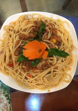 Hình của món Mỳ ý chay.