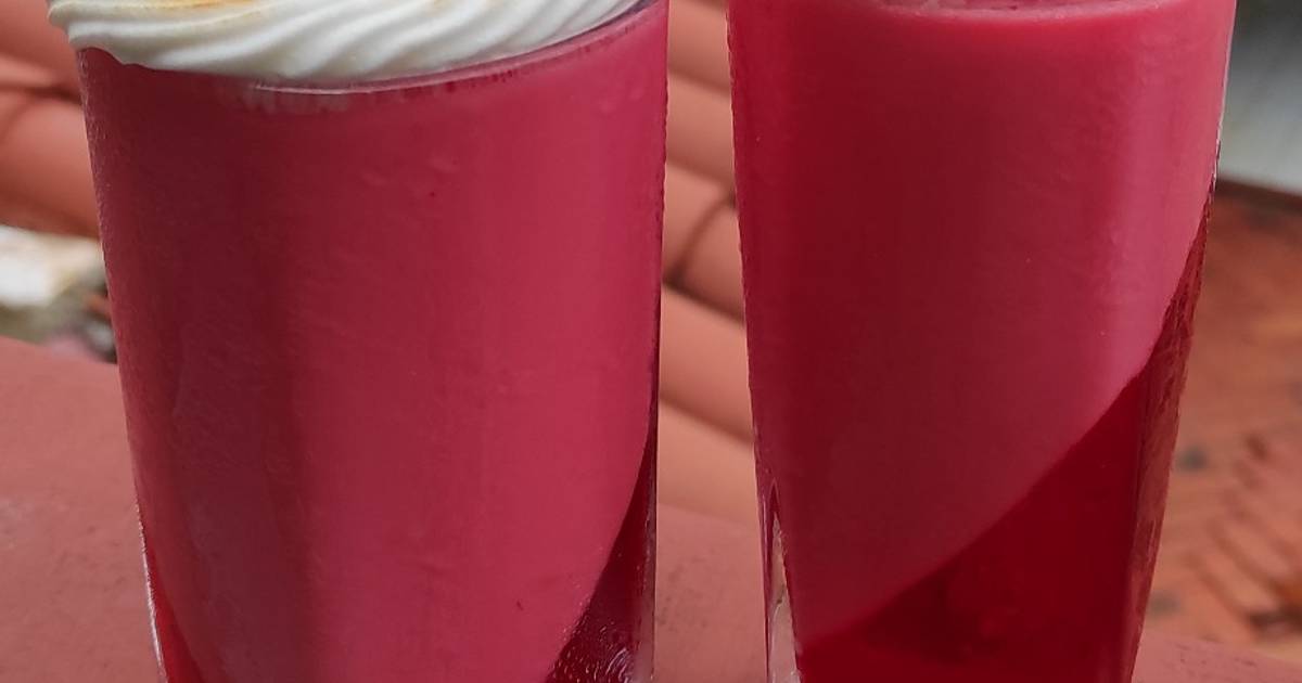 Gelatina bicolor 😊...con leche evaporada Receta de Miriam Cookpad