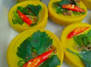 Foto resep Kue lumpur asin toping daging pedas 🌶️