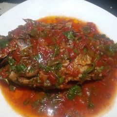 A picture of Wet fry fish.