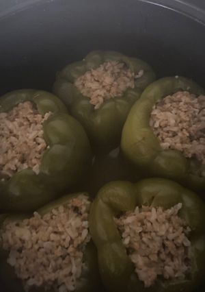 Una foto de Pimentones rellenos vegetarianos