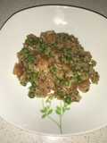 Arroz con camarones arvejas y salsa de soja