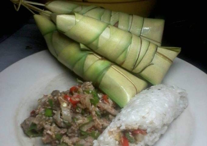 Steps to Prepare Perfect Rice cake w/bicol express filling(suman sa ibos)