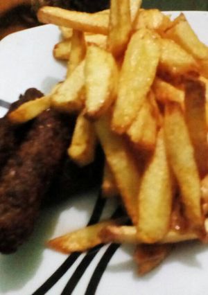 صورة لوصفة كفتة مقلية مع بطاطس