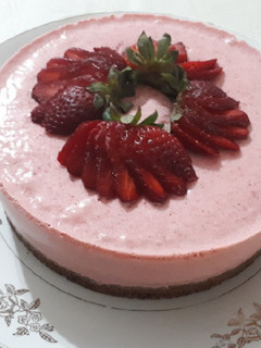 Una foto de Mousse de frutillas
