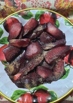 Una foto de Peras con canela, anís y vino tinto