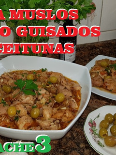 Una foto de Contra Muslos de pollo guisados con la aceitunas
