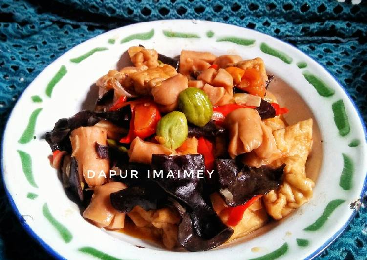 Resep Tumis jamur kuping dan tahu, Enak Banget