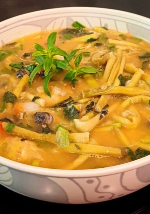 Hình của món Canh bồng khoai nấu ốc đá.