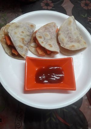 A picture of Vegetable tacos(vegetable tacos recipe in english).