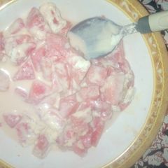 A picture of Watermelon with milk.