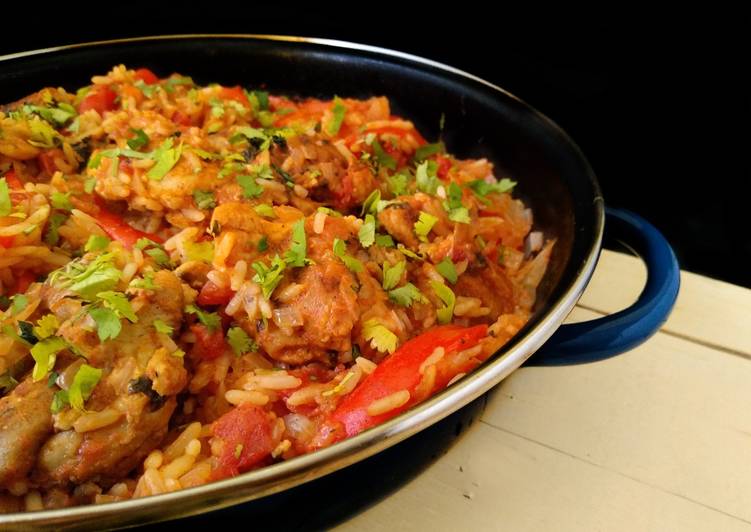 Arroz con pollo con especias para fajitas🥘🍗