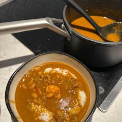 A picture of Dee’s Kickin’ Gumbo.