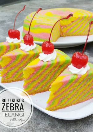Foto resep Bolu Kukus Zebra Pelangi