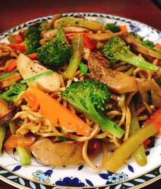 nấm đùi gà, cải bẹ xanh