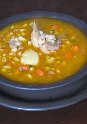Una foto de SOPA DE MOROCHO con carne de cerdo🍲
