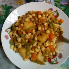A picture of Githeri with potatoes.