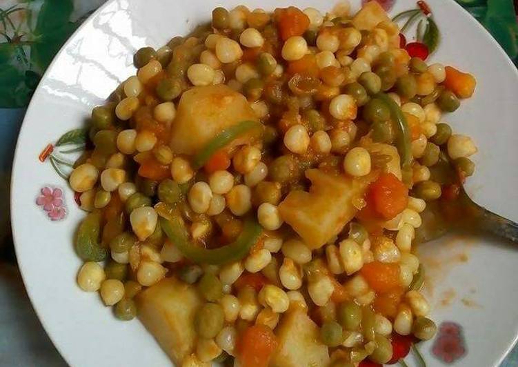 Githeri with potatoes