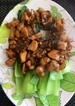 Foto resep Pokcoy ayam lada hitam