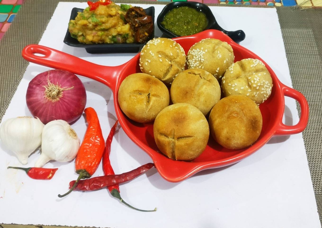 Stuffed bati & chokha