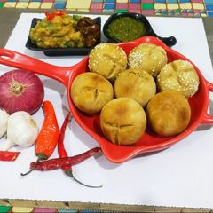 A picture of Stuffed bati & chokha.