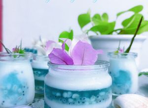 Foto resep Puding Barley Bunga Telang (Jali-Jali)