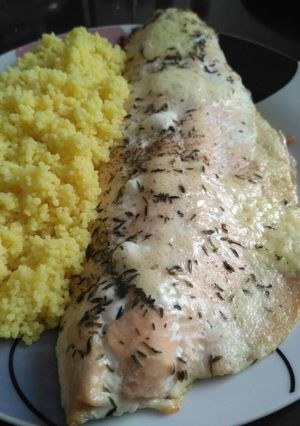 Una foto de Salmón al horno