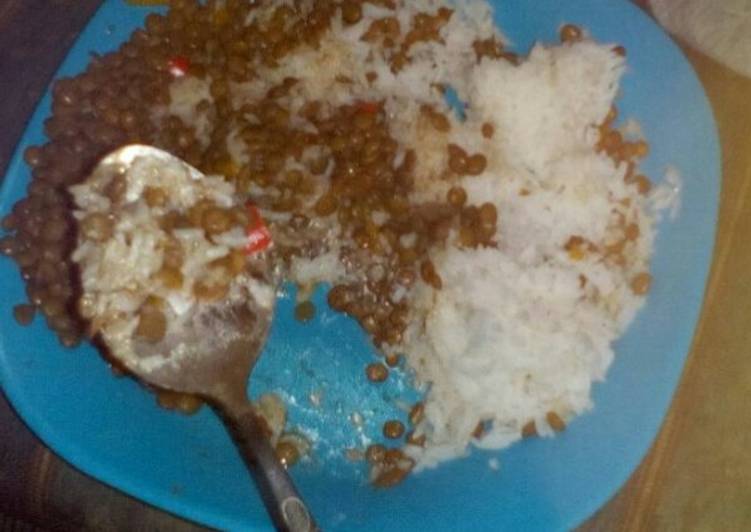 Simple Way to Prepare Super Quick Homemade Lentils with boiled rice