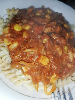 Una foto de Espirales con salsa de jurel🍝