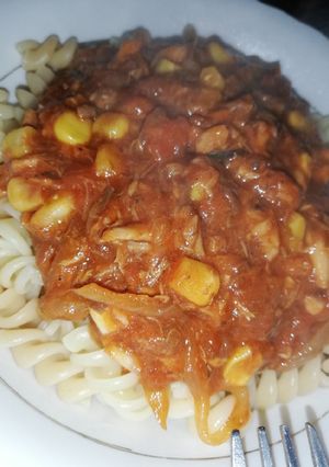Una foto de Espirales con salsa de jurel🍝