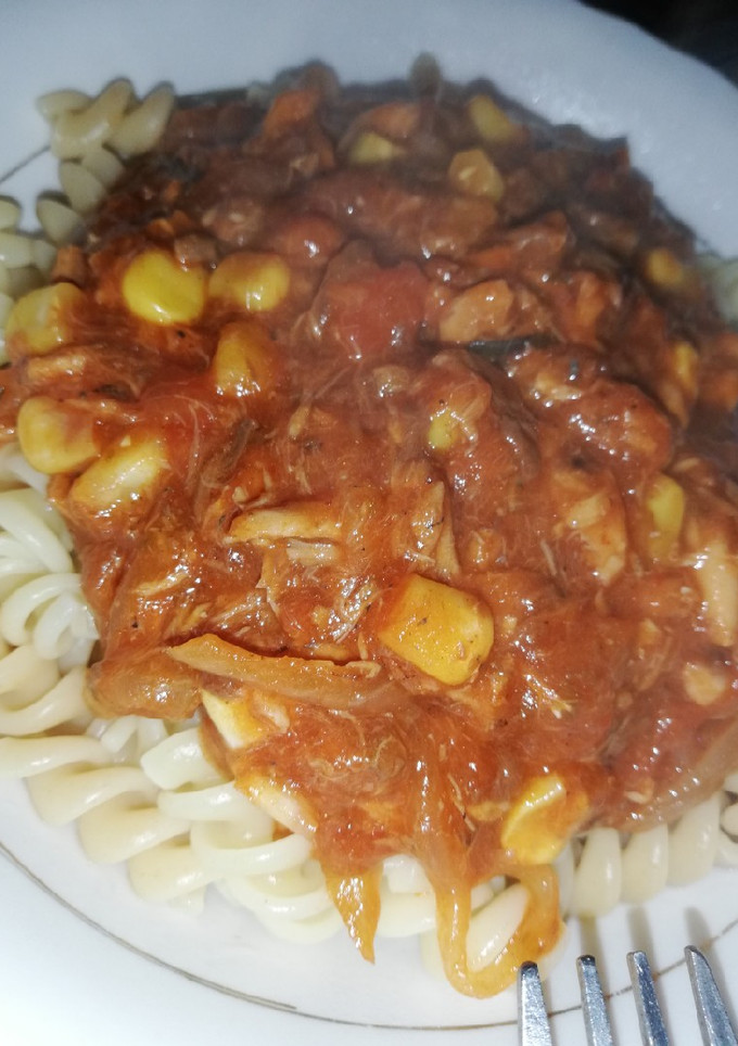Una foto de Espirales con salsa de jurel🍝