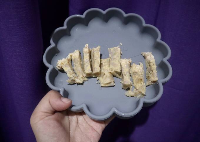 Standar Bagaimana cara memasak Finger food 6m+ : Pisang kukus dengan tambahan keju dan telur yang enak