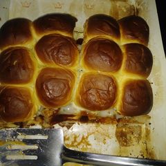 A picture of Sweet and spicy barbeque chicken sliders.