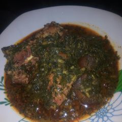 A picture of Afang Soup.