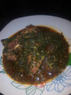 A picture of Afang Soup.