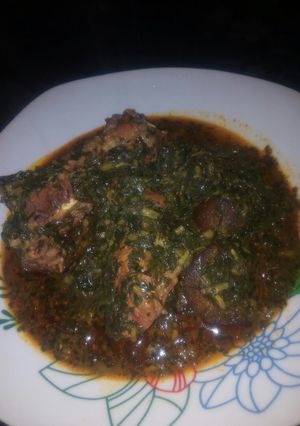 A picture of Afang Soup.