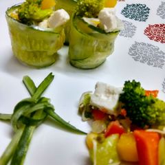 A picture of Cucumber salad wrap.