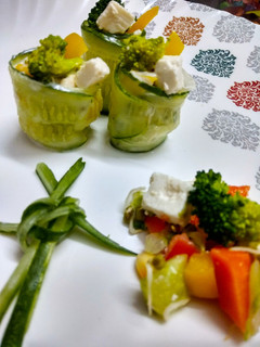 A picture of Cucumber salad wrap.