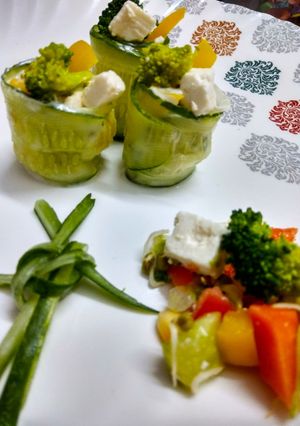 A picture of Cucumber salad wrap.