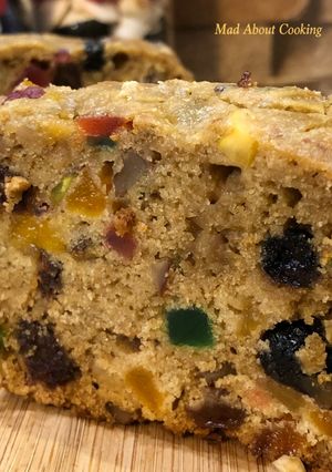A picture of Eggless Whole Wheat Jaggery Fruit Cake – Super Healthy Christmas Treat.