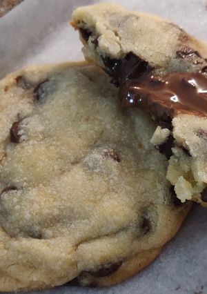 A picture of Truffle Stuffed Chocolate Chip Cookies.