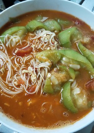 番茄蛋絲瓜麵線 的食譜成品照片