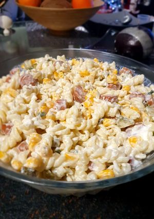 Virslis tésztasaláta recept fotója