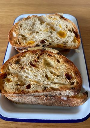 A picture of Cheesy toasties with mustard.