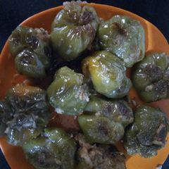 A picture of Stuffed green capsicum.