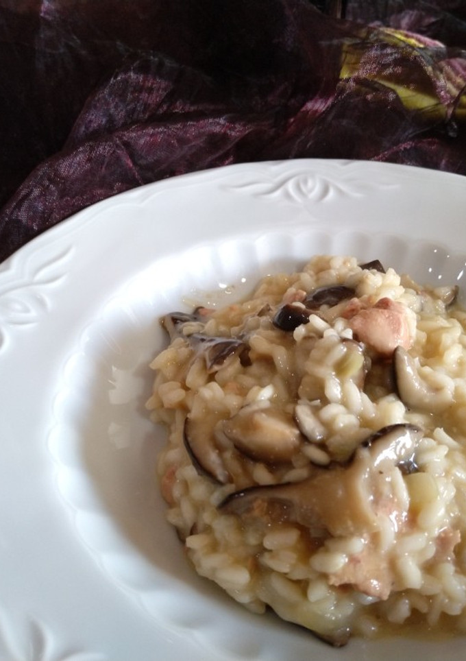 Una foto de Risotto de setas y foie