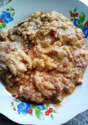 O poză a rețetei Tocăniță de gogonele verzi cu aripioare.