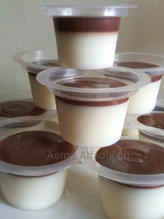 Foto resep Puding Susu Leci Vla Coklat