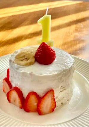 Una foto de 🎂 El primer pastel de cumpleaños para mi bebé: ¡sin azúcar!