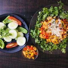 A picture of Corn masala chaat.